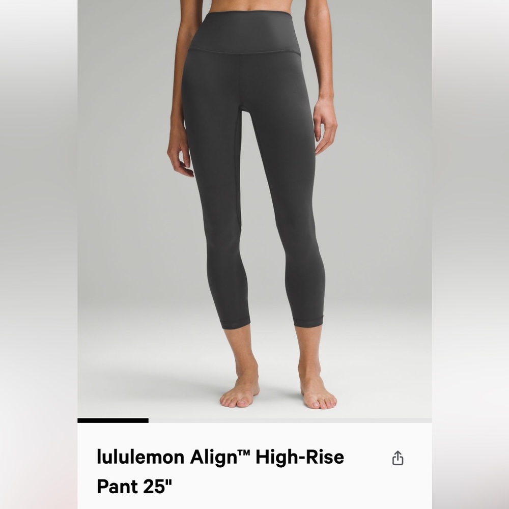 LULULEMON ALIGN DARK GREY 25inch Leggings high rise